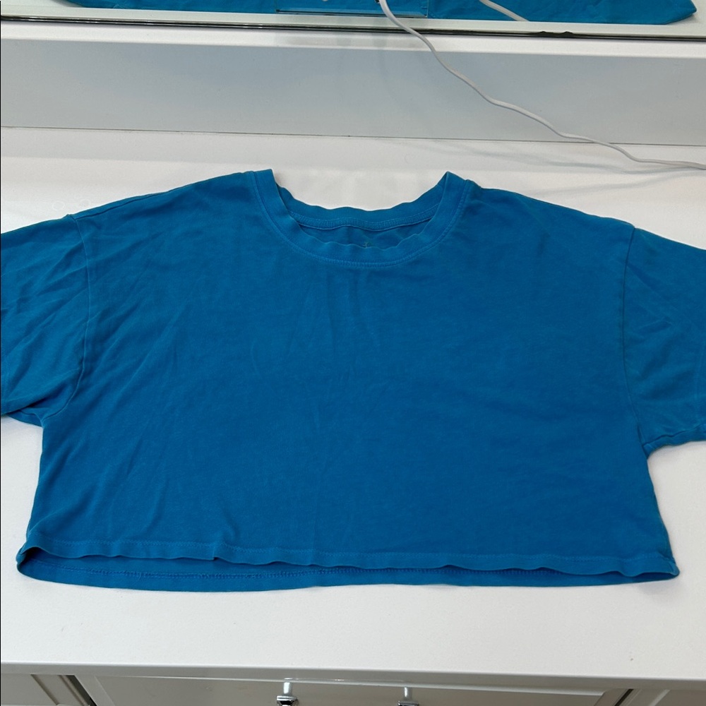 Classic Crop Tee in Vivid Blue - Women's Casual Top